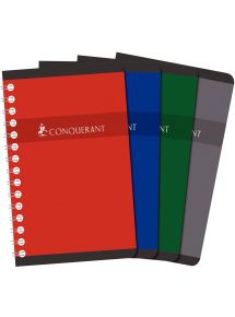 Carnet à reliure intégrale 180 pages CONQUERANT, format A5, petits carreaux, papier 70g