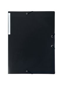 Chemise 3 rabats élastique polypro, pour format A4, noir