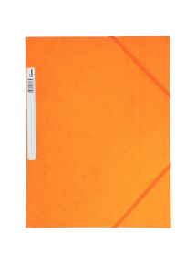 Chemise 3 rabats à élastiques en carte grainée 5/10ème 450g, orange