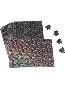Feuille A4 adhésive holographique motif étoile argent, reflet arc en ciel, lot de 15