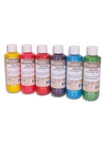 Encre à dessiner nacrée, 6 flacons de 250ml assortis