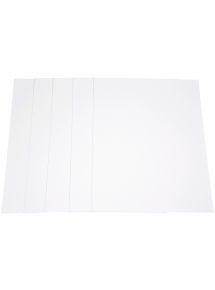 Paquet de 5 feuilles de carton épais, 2 côtés blancs, format 50 x 65 cm, 1005g
