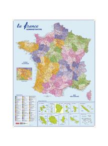 Carte plastifiée en polypropylène, France administrative