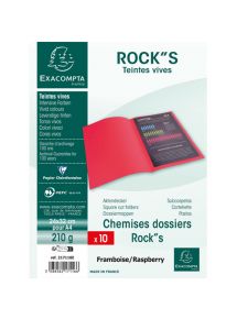 Chemise Rock's 24x32cm, 210g, rouge cardinal, paquet de 10