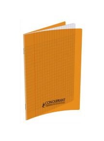 Cahier polypro 17x22cm, 48p, grands carreaux, orange