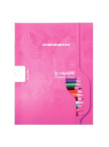 Cahier de dessin 17x22cm, 16p unies, piqûre 90g