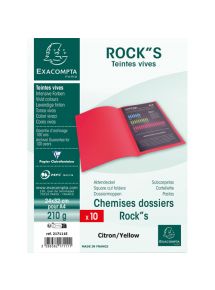 Chemise Rock's 24x32cm, 210g, jaune, paquet de 10