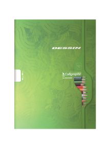 Cahier de dessin 16 pages, format 24x32 cm, uni blanc, papier 120g