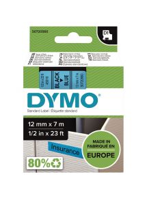 Recharge Dymo D1 12 mm x 7 m noir et bleu