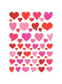 Sachet de 460 gommettes coeur fantaisie assortis