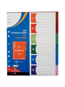Jeu de 6 intercalaires en polypropylène COLOR FRESH, format A4+