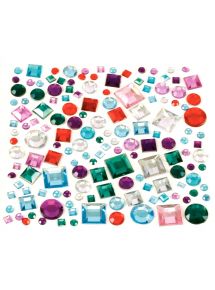 Sachet de 800 pierres décoratives en plastique à coller formes géométriques assorties
