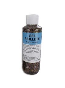 Gel pailleté, pot de 250ml, multicolore