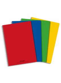 Cahier polypro 21x29,7cm, 180p, petits carreaux, spirale 90g