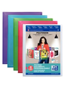 Protège-documents personnalisable POLYVISION 160 vues, coloris assortis