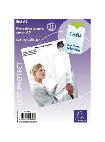 Etui 2 faces PVC 15/100e, format 15x21cm, sachet de 10, incolore