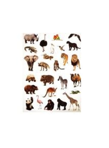 Gomettes animaux sauvages, Sachet de 12 planches