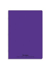 Cahier polypro 17x22cm, 96p, grands carreaux, violet