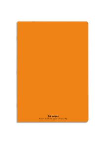 Cahier polypro 21x29,7cm, 96p, grands carreaux, orange