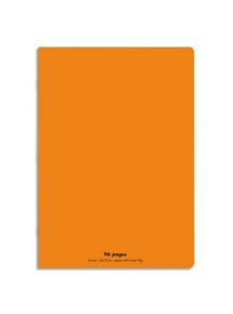 Cahier polypro 24x32cm, 96p, grands carreaux, orange