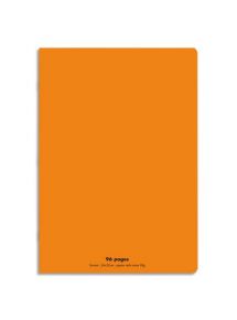 Cahier polypro 24x32cm, 96p, grands carreaux, orange