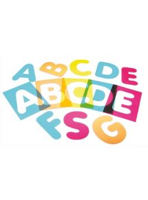 Pochoirs alphabet translucide, lot de 26