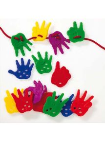 Boîte de 72 mains à  lacer avec 6 lacets coloris assortis