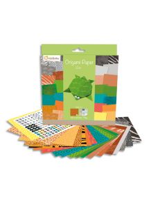 Origami Paper Zoo imprimé 2 faces avec 1 planche de stickers yeux, pochette de 60 feuilles 20x20cm