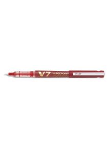 Stylo roller pointe aiguille Pilot V7, écriture 0,7 mm, rouge