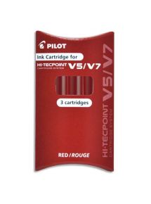 Recharge pour stylo roller V5/V7, pochette de 3, rouge