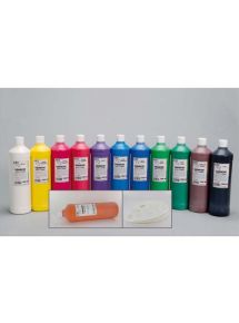 Gouache prête à l'emploi, lot de 12 flacons de 1l, couleurs assorties