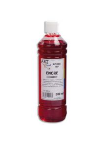 Encre à dessiner, flacon de 500ml, rouge