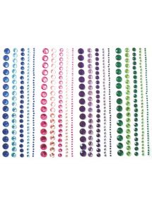 Lot de 4 bandes de strass adhésifs assortis, format 145x8mm