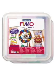 Boîte de 26 pains de pâte à cuir Fimo 57g couleurs assorties