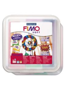 Boîte de 26 pains de pâte à cuir Fimo 57g couleurs assorties