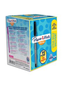 Stylo bille pointe moyenne Inkjoy 100 CAP, noir boîte de 100