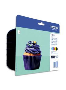 Cartouche jet d'encre Brother LC123VALBP, multipack noir et couleurs