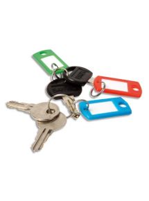 Porte-clés avec anneaux couleurs assorties, boîte de 20