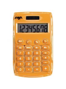 Calculatrice de poche 8 chiffres SIGN Orange