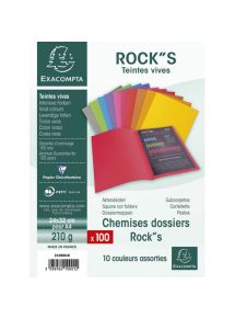 Chemise Rock's 24x32cm, 210g, assortie, paquet de 100