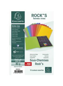 Sous-chemise Rock's 24x32cm, 80g, assortie, paquet de 100