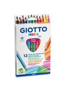 Crayon de couleurs Mega Tri, mine 5,5mm, boîte de 12