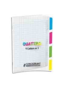 Cahier polypro 4 en 1, 17x22cm, 140p, grands carreaux, 90g