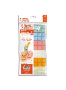 Plaque de cire à modeler de 240g, de teintes pastels assorties + 1m de mèche