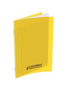 Cahier polypro 17x22cm, 96p, grands carreaux, jaune