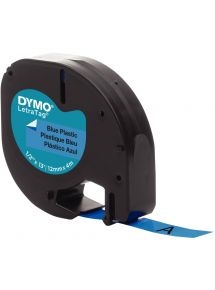 Recharge lettre plastique 12 mm x 4 m  noir sur bleu