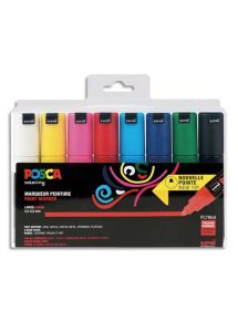 Boîte de 8 marqueurs Posca écriture 4,5mm couleurs assorties