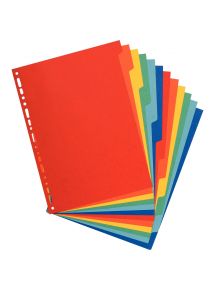 Jeu de 12 intercalaires en carte lustrée 400g, format A4