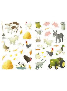 Pochette de 444 gommettes les animaux de la ferme, adhésives repositionnables