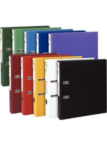 Carton de 10 classeurs à levier PREM'TOUCH format A4+, dos 5 cm, couleurs vives assorties